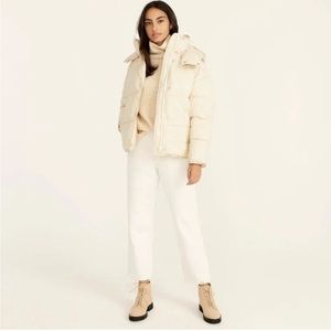 NWT J. Crew Signature Puffer Primaloft in Ivory